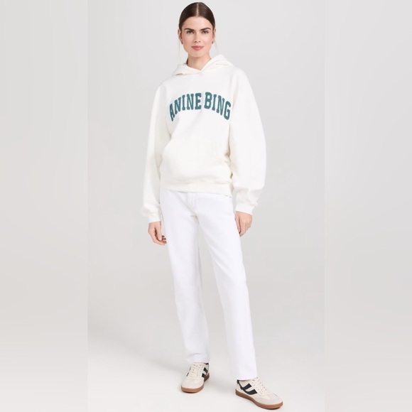 NWT - Anine Bing - Harvey Sweatshirt - Ivory With Dark
Sage - Picture 9 of 11